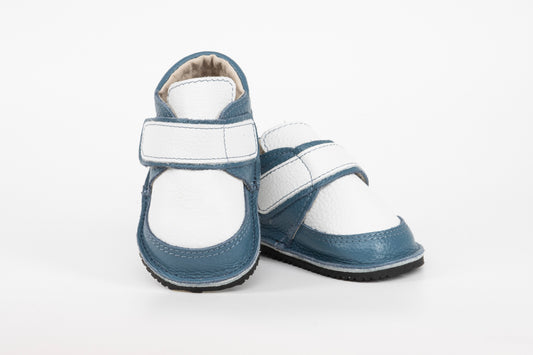 White/Blue Barefoot Kids Boots