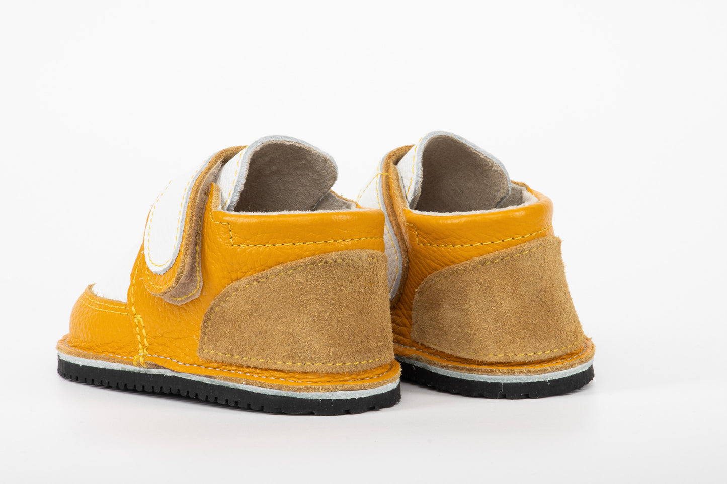 White/Yellow Barefoot Kids Boots