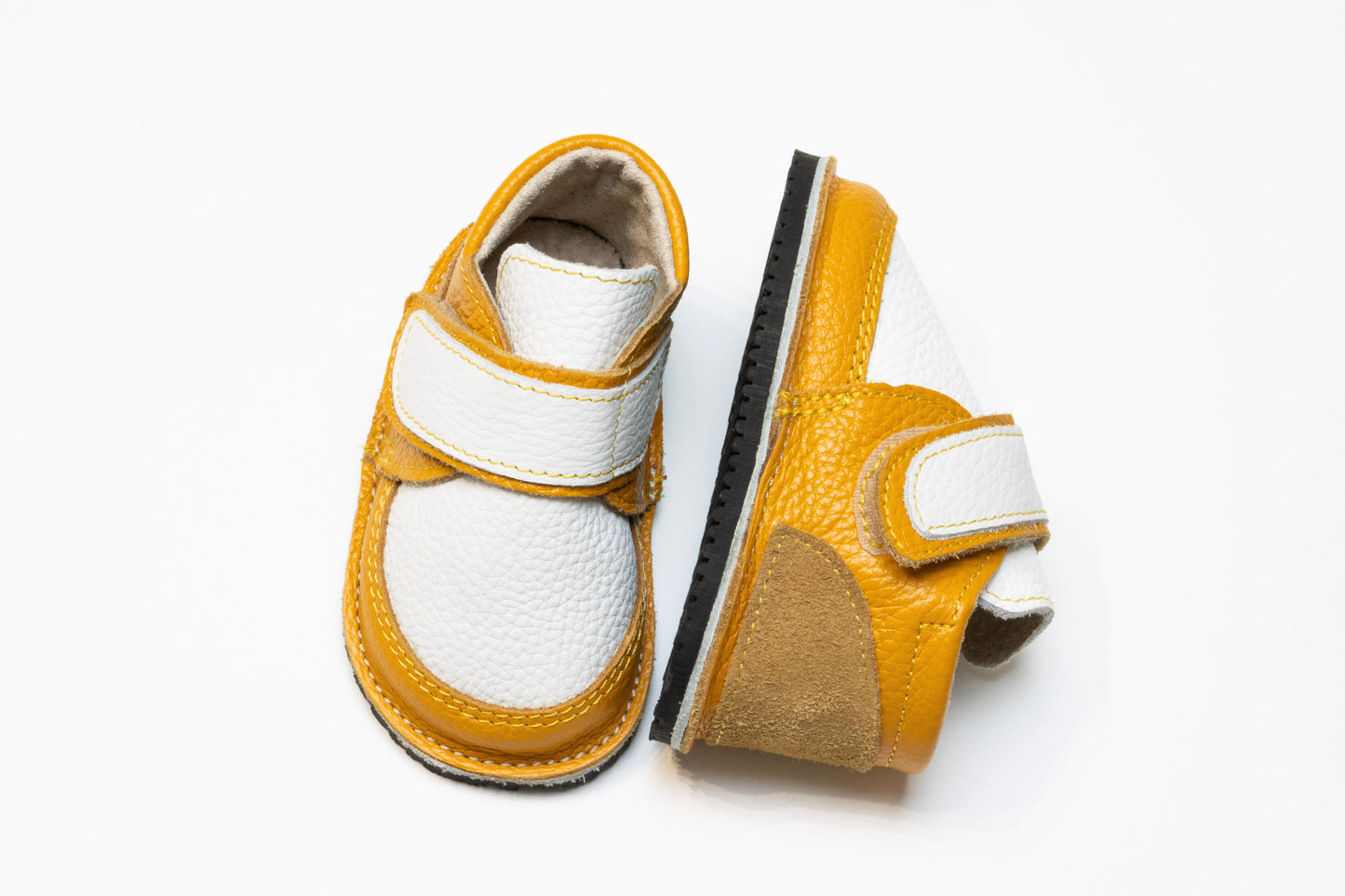 White/Yellow Barefoot Kids Boots